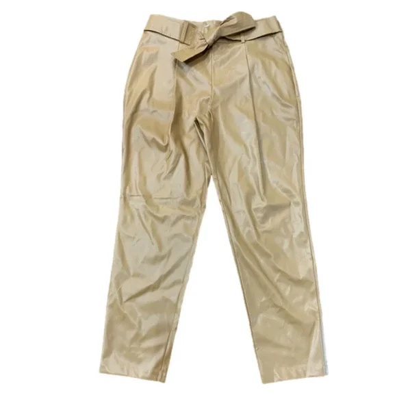 🌹NWT - Faux Leather pants with waist tie and fabric lining - Picture 2 of 7